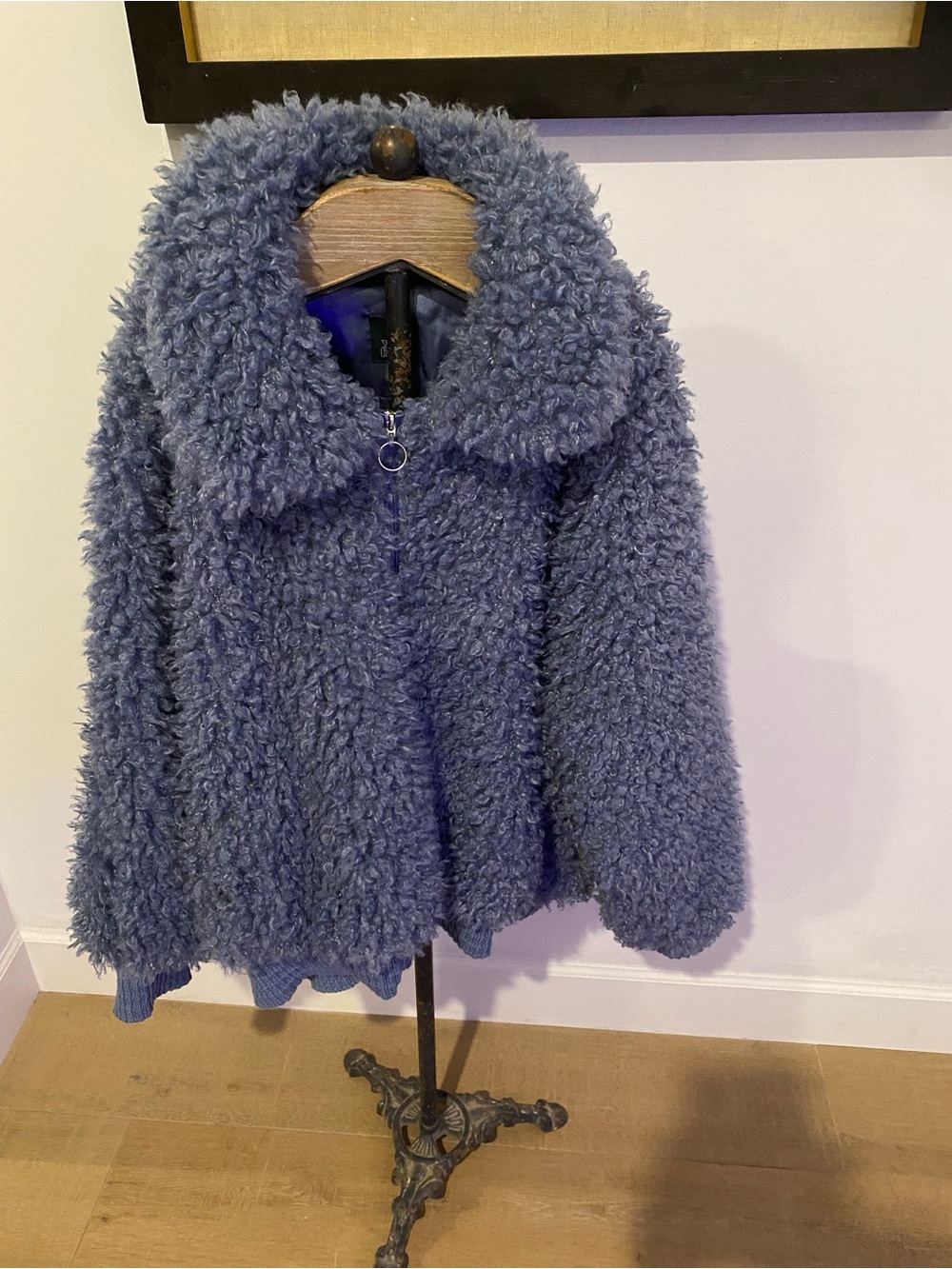 wild fable Blue Faux Shearling Zip Jacket